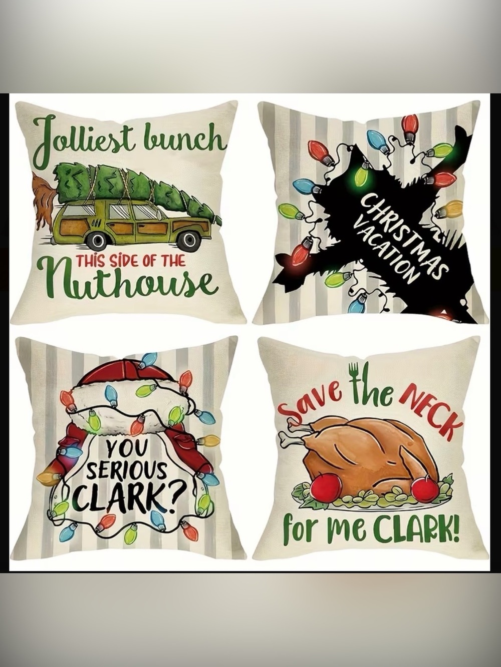 Christmas Vacation Quote Throw Pillow Covers - Choose your favorite 18 x 18
